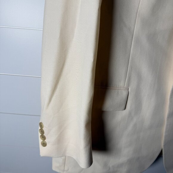Ralph Ralph Lauren Wool Lycra Blazer Cream Size 44 R - Picture 3 of 12